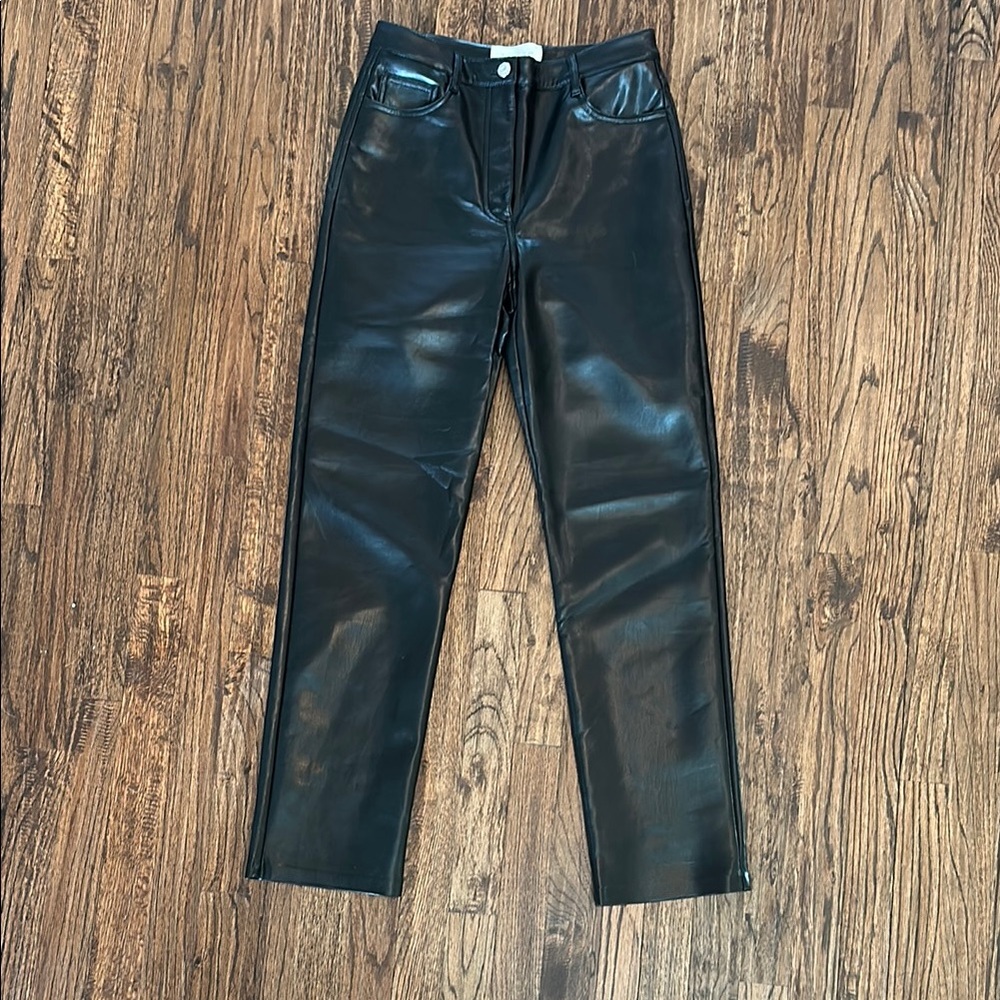 Aritzia Melina Wilifred Black Faux Leather Pants